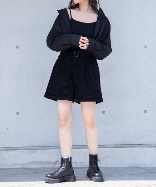 WEGO（ウィゴー）の「WEGO/コーデュロイベルト付きキュロット（チノパンツ・レディース・ブラック/ベージュ/サックスブルー・SMALL/MEDIUM）」の22枚目の写真