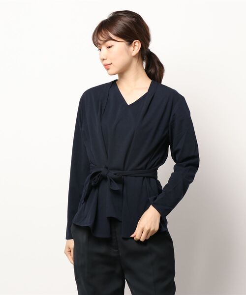 KOBE LETTUCE（コウベレタス）の「[ 3点セット ]  ジョーゼットアンサンブル（アンサンブル・レディース・モカ/ネイビー・FREE）」の5枚目の写真