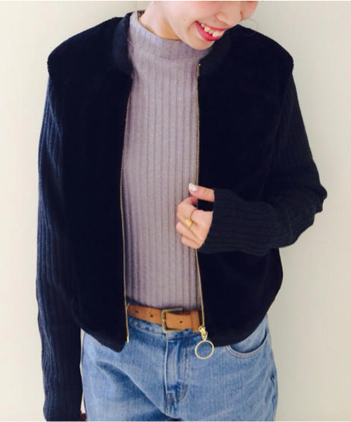 Kastane(カスタネ)の「【Kastane】袖リブボアブルゾン(ブルゾン・レディース・オフホワイト/ブラック・FREE)」の12枚目の写真