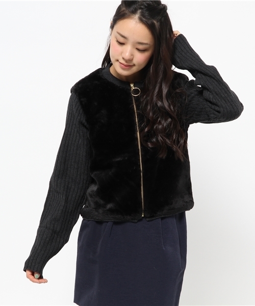 Kastane(カスタネ)の「【Kastane】袖リブボアブルゾン(ブルゾン・レディース・オフホワイト/ブラック・FREE)」の13枚目の写真