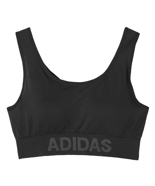 adidas　スポーツブラ M ／ ハーフトップ ロゴ 総柄　パステルプリント adidas スポーツブラ M ／ ハーフトップ ロゴ 総柄 パステルプリント