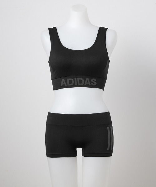 adidas（アディダス）の「adidas/アディダス スポーツブラ ハーフトップ シームレス（スポーツブラ・レディース・ワイン/オリーブ/ブラック/ダークオリーブ/ピンク系その他2・LARGE/MEDIUM/X-LARGE）」の6枚目の写真