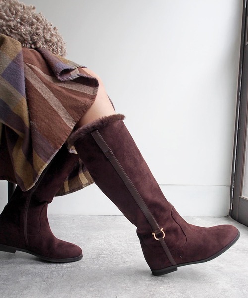 撥水 防滑 エコファーロングブーツ