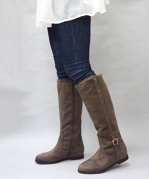 撥水 防滑 エコファーロングブーツ