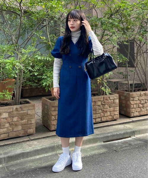 EPIMI E'PIMMY（エピミエピミー）の「ボーダータートルリブニットプルオーバー（ニット/セーター・レディース・ブラック/ベージュ/グレー・MEDIUM）」の10枚目の写真