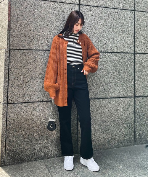 EPIMI E'PIMMY（エピミエピミー）の「ボーダータートルリブニットプルオーバー（ニット/セーター・レディース・ブラック/ベージュ/グレー・MEDIUM）」の16枚目の写真