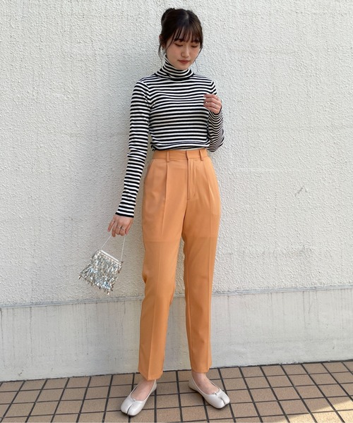 EPIMI E'PIMMY（エピミエピミー）の「ボーダータートルリブニットプルオーバー（ニット/セーター・レディース・ブラック/ベージュ/グレー・MEDIUM）」の18枚目の写真