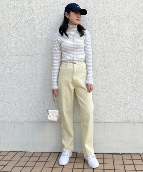 EPIMI E'PIMMY（エピミエピミー）の「ボーダータートルリブニットプルオーバー（ニット/セーター・レディース・ブラック/ベージュ/グレー・MEDIUM）」の20枚目の写真