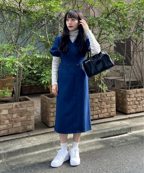 EPIMI E'PIMMY（エピミエピミー）の「ボーダータートルリブニットプルオーバー（ニット/セーター・レディース・ブラック/ベージュ/グレー・MEDIUM）」の21枚目の写真