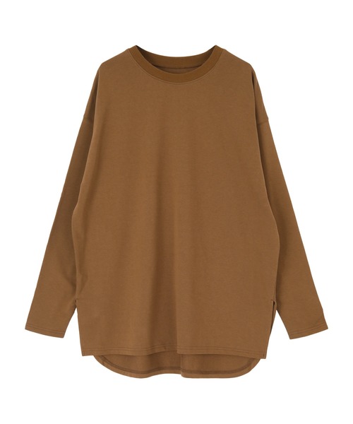 titivate(ティティベイト)の「毛焼きミニ裏毛カットソーチュニック(Tシャツ/カットソー・レディース・ブラウン/オフホワイト/イエロー/グリーン/チャコール・FREE)」の12枚目の写真