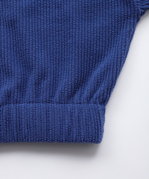 X-girl（エックスガール）の「CONTRAST LINE CROPPED RIB TOP（Tシャツ/カットソー・レディース・ブラック/ブルー/ホワイト・M/S）」の6枚目の写真