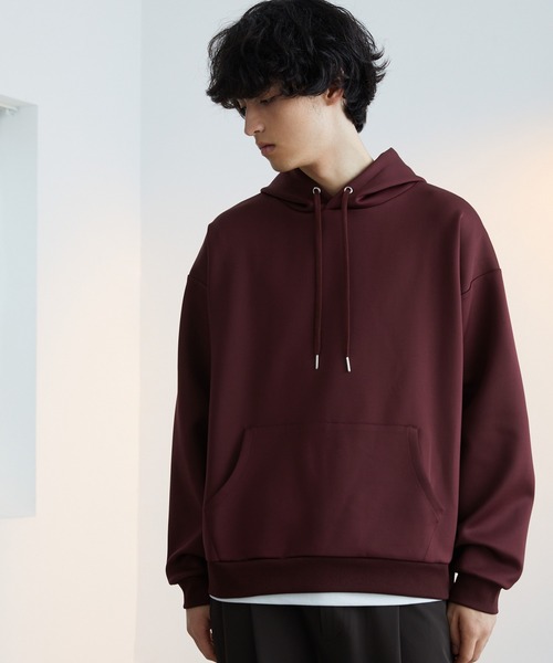 Like Us（ライクアス）の「【LikeUs】シルキーダンボールニットオーバーサイズカラーパーカー（パーカー・メンズ・グレイッシュブルー/ライトベージュ/グレイッシュベージュ/ネイビー/ダークグレー/オレンジ/ホワイト/チェリーピンク/カーキ系/ブラック/イエロー/ワインレッド/ブラウン・XL/M/L）」の12枚目の写真