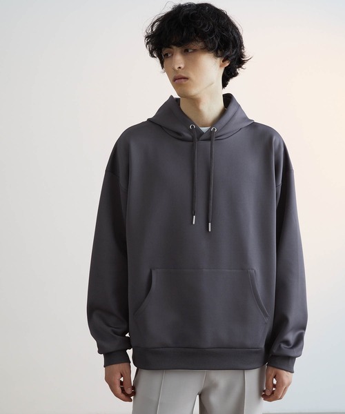 極美品✨セオリーリュクス 現行 パーカー ダンボールニット 23aw グレー LikeUs】シルキーダンボールニットオーバーサイズカラーパーカー