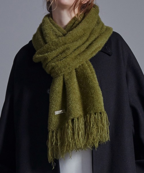 Loose/ルース(ルース)の「オーバー シャギータッチ メタルパーツマフラー(マフラー・メンズ・チャコールグレー/ダークグリーン/グレー/ワインレッド/グレイッシュベージュ/ブラック/グレー系/ライトグレー/ブルー/ダークグレー/グリーン・FREE)」の9枚目の写真