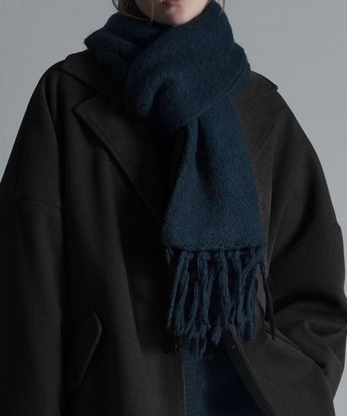Loose/ルース(ルース)の「オーバー シャギータッチ メタルパーツマフラー(マフラー・メンズ・チャコールグレー/ダークグリーン/グレー/ワインレッド/グレイッシュベージュ/ブラック/グレー系/ライトグレー/ブルー/ダークグレー/グリーン・FREE)」の8枚目の写真