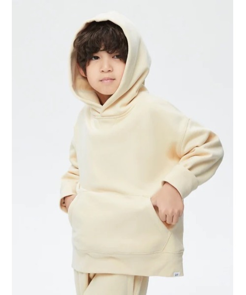 GAP（ギャップ）の「オーバーサイズ プルオーバーフーディー (キッズ)（パーカー・キッズ・ライラック/ネイビー/グレー/その他・S/M/L/XL/XXL/XS）」の4枚目の写真
