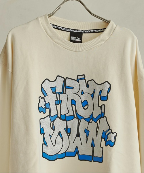FIRST DOWN（ファーストダウン）の「【FIRST DOWN】グラフィックプリントスウェット（スウェット・メンズ・グレー/オフホワイト・LARGE/X-LARGE）」の5枚目の写真