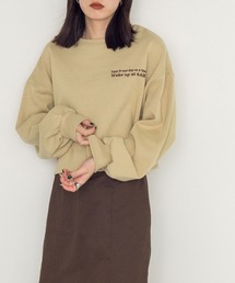w closet | クロップド刺繍入スエットプルオーバー(スウェット)
