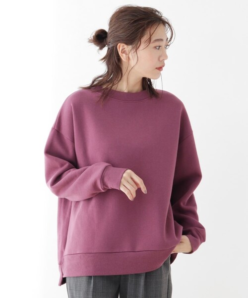 SHOO・LA・RUE(シューラルー)の「◆裏起毛シンプルスウェット(スウェット・レディース・カーキ/ブルー/キャメル/ナチュラル/ピンク系/ブラック・04/03/02)」の6枚目の写真