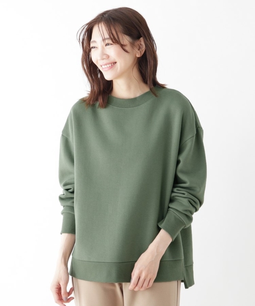 SHOO・LA・RUE(シューラルー)の「◆裏起毛シンプルスウェット(スウェット・レディース・カーキ/ブルー/キャメル/ナチュラル/ピンク系/ブラック・04/03/02)」の3枚目の写真