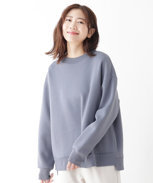 SHOO・LA・RUE(シューラルー)の「◆裏起毛シンプルスウェット(スウェット・レディース・カーキ/ブルー/キャメル/ナチュラル/ピンク系/ブラック・04/03/02)」の4枚目の写真