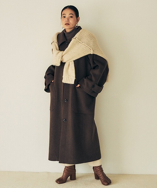 CREDONA（クレドナ）の「ラグランウールロングコート（ステンカラー