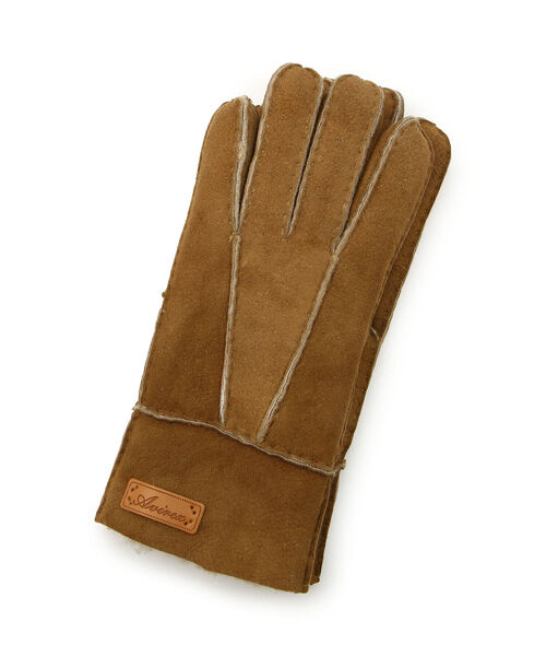 AVIREX（アヴィレックス）の「MOUTON GLOVES/ ムートングローブ（手袋・レディース・キャメル/ブラック・FREE）」の3枚目の写真