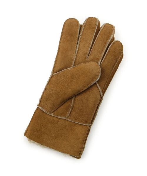 AVIREX（アヴィレックス）の「MOUTON GLOVES/ ムートングローブ（手袋・レディース・キャメル/ブラック・FREE）」の4枚目の写真