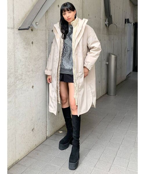 EMODA（エモダ）の「タンクボリュームフィットブーツ（ブーツ・レディース・グレー/ブラック・SMALL/MEDIUM/LARGE）」の11枚目の写真