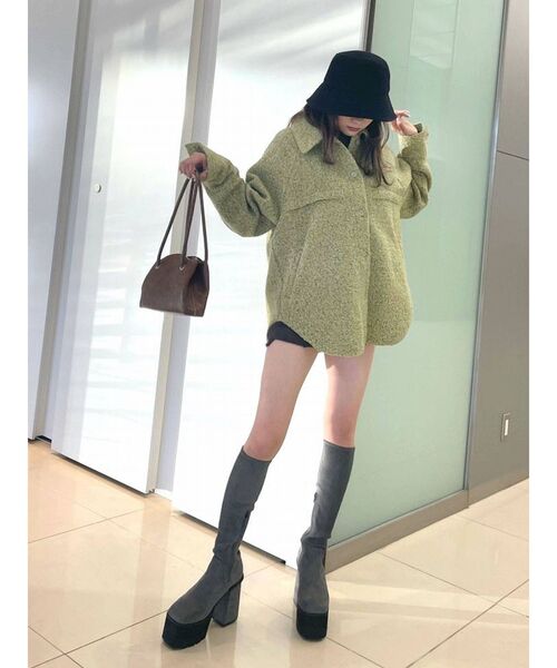 EMODA（エモダ）の「タンクボリュームフィットブーツ（ブーツ・レディース・グレー/ブラック・SMALL/MEDIUM/LARGE）」の21枚目の写真