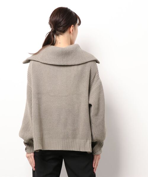 Samansa Mos2 blue（サマンサモスモスブルー）の「ジップニットプルオーバー（ニット/セーター・レディース・ミント/モカ/ライトベージュ・ﾌﾘ-）」の4枚目の写真