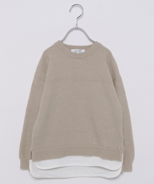 セール キッズ フワフワhug Meレイヤード 2150 ニット セーター Global Work グローバルワーク のファッション通販 Zozotown