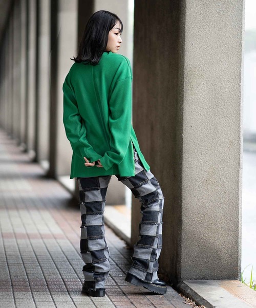 X-girl（エックスガール）の「THERMAL L/S TOP（Tシャツ/カットソー・レディース・グリーン/ブラック/イエロー・S/M）」の12枚目の写真