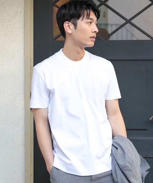 UNION STATION（ユニオンステーション）の「シルケットスムースUネックTシャツ/TAILOR T-SHIRTライン（Tシャツ/カットソー・メンズ・ホワイト/ライトグレー/ネイビー・LL/M/L）」の2枚目の写真