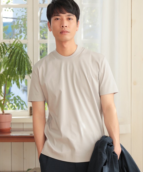 UNION STATION（ユニオンステーション）の「シルケットスムースUネックTシャツ/TAILOR T-SHIRTライン（Tシャツ/カットソー・メンズ・ホワイト/ライトグレー/ネイビー・LL/M/L）」の3枚目の写真