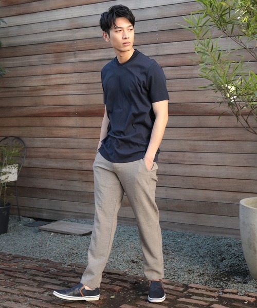 UNION STATION（ユニオンステーション）の「シルケットスムースUネックTシャツ/TAILOR T-SHIRTライン（Tシャツ/カットソー・メンズ・ホワイト/ライトグレー/ネイビー・LL/M/L）」の21枚目の写真