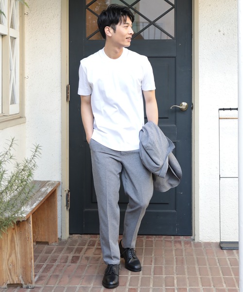 UNION STATION（ユニオンステーション）の「シルケットスムースUネックTシャツ/TAILOR T-SHIRTライン（Tシャツ/カットソー・メンズ・ホワイト/ライトグレー/ネイビー・LL/M/L）」の15枚目の写真