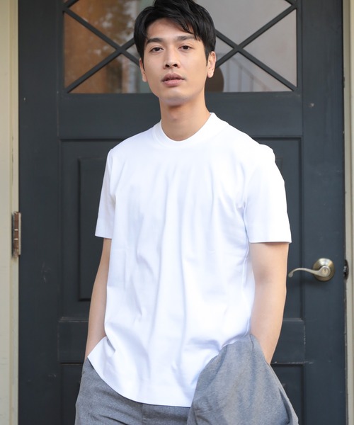 UNION STATION（ユニオンステーション）の「シルケットスムースUネックTシャツ/TAILOR T-SHIRTライン（Tシャツ/カットソー・メンズ・ホワイト/ライトグレー/ネイビー・LL/M/L）」の14枚目の写真