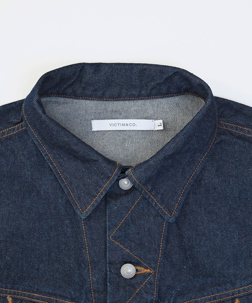 VICTIM(ヴィクティム)の「VICTIM ヴィクティム / OW DENIM JACKET ビッグシルエットワンウォッシュデニムジャケット セットアップGジャン / VTM-22-J-015(デニムジャケット・メンズ・インディゴブルー・M/L)」の6枚目の写真