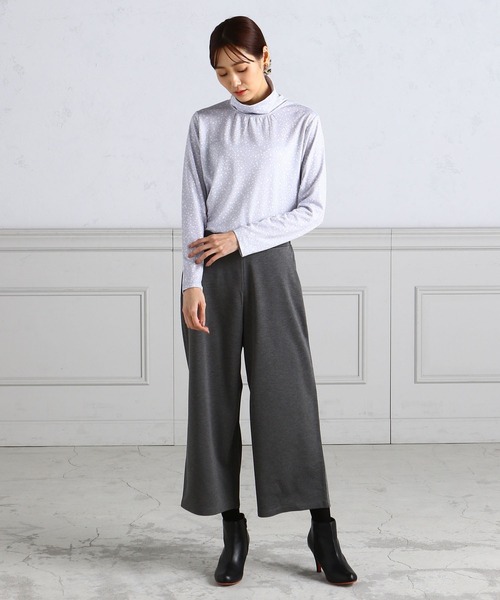 A/C DESIGN BY ALPHA CUBIC(エーシーデザインバイアルファキュービック)の「裏起毛ドットプリントハイネックプルオーバー(Tシャツ/カットソー・レディース・ブラック/ベージュ/サックスブルー・M/L/LL)」の4枚目の写真