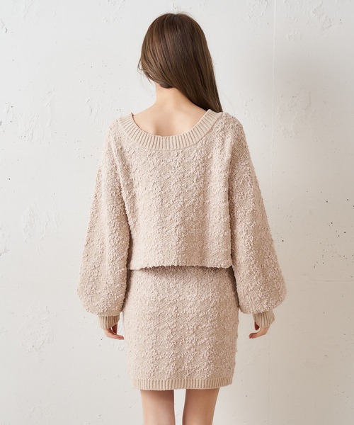 MIIA(ミーア)の「ニットツイードジャケット(カーディガン/ボレロ・レディース・オフホワイト/ブラック/ベージュ・FREE)」の8枚目の写真