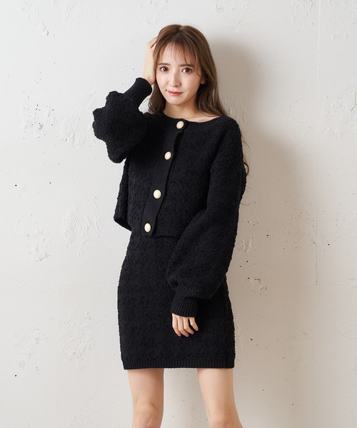 MIIA(ミーア)の「ニットツイードジャケット(カーディガン/ボレロ・レディース・オフホワイト/ブラック/ベージュ・FREE)」の10枚目の写真