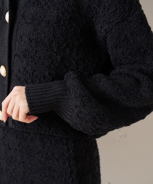 MIIA(ミーア)の「ニットツイードジャケット(カーディガン/ボレロ・レディース・オフホワイト/ブラック/ベージュ・FREE)」の12枚目の写真