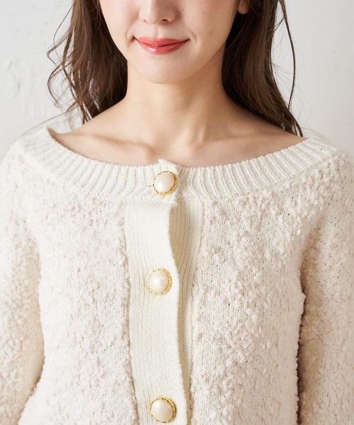 MIIA(ミーア)の「ニットツイードジャケット(カーディガン/ボレロ・レディース・オフホワイト/ブラック/ベージュ・FREE)」の14枚目の写真