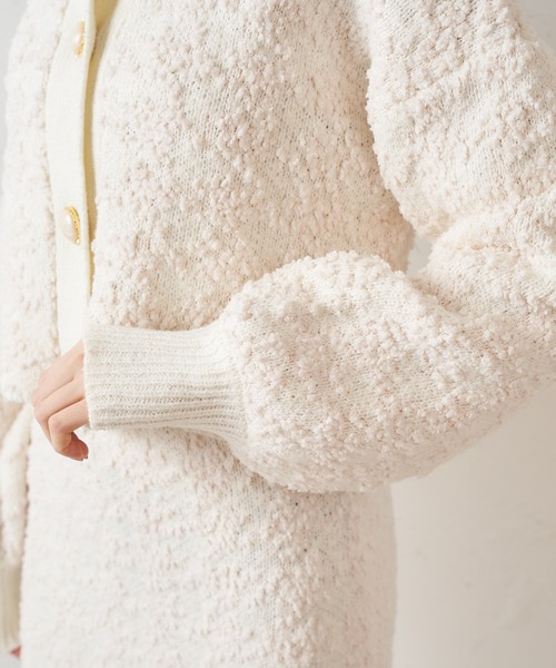 MIIA(ミーア)の「ニットツイードジャケット(カーディガン/ボレロ・レディース・オフホワイト/ブラック/ベージュ・FREE)」の15枚目の写真