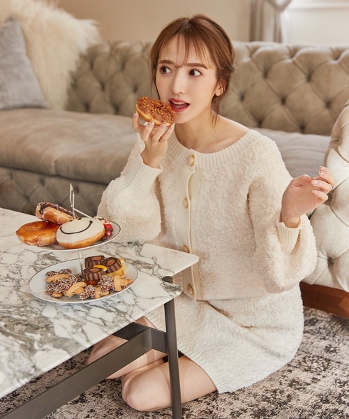 J427 美品 M ヴァレンティノ ニット ツイード ボレロ レディース SNIDEL（スナイデル）の「ツイードニットカーディガン（カーディガン