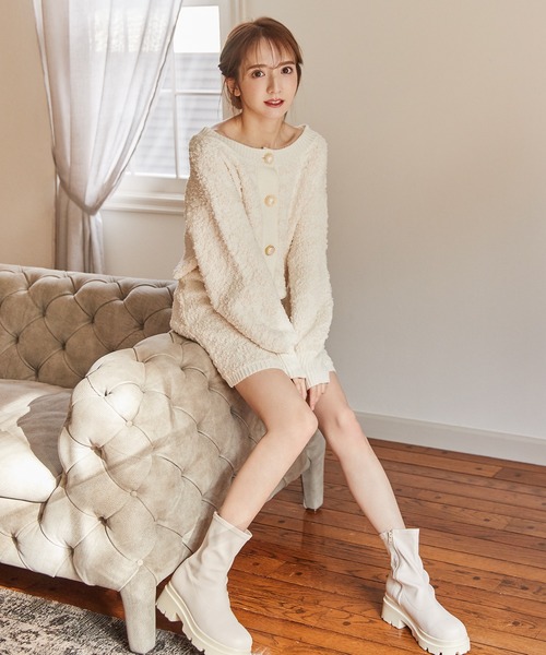 MIIA（ミーア）の「ニットツイードジャケット（カーディガン/ボレロ