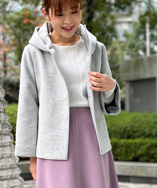 SOUP（スープ）の「◇【日本製】フードライクウールショートコート