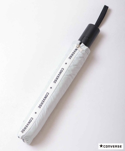 CONVERSE（コンバース）の「CONVERSE 自動開閉折りたたみ傘（折りたたみ傘・レディース・ブラック/ネイビー/グレー・55）」の14枚目の写真