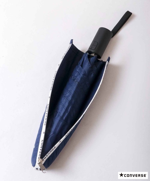 CONVERSE（コンバース）の「CONVERSE 自動開閉折りたたみ傘（折りたたみ傘・レディース・ブラック/ネイビー/グレー・55）」の12枚目の写真